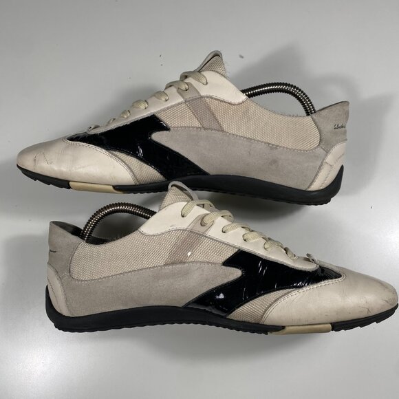 Salvatore Ferragamo Low Top Colour Black Sneakers Size 7 - Picture 2 of 12